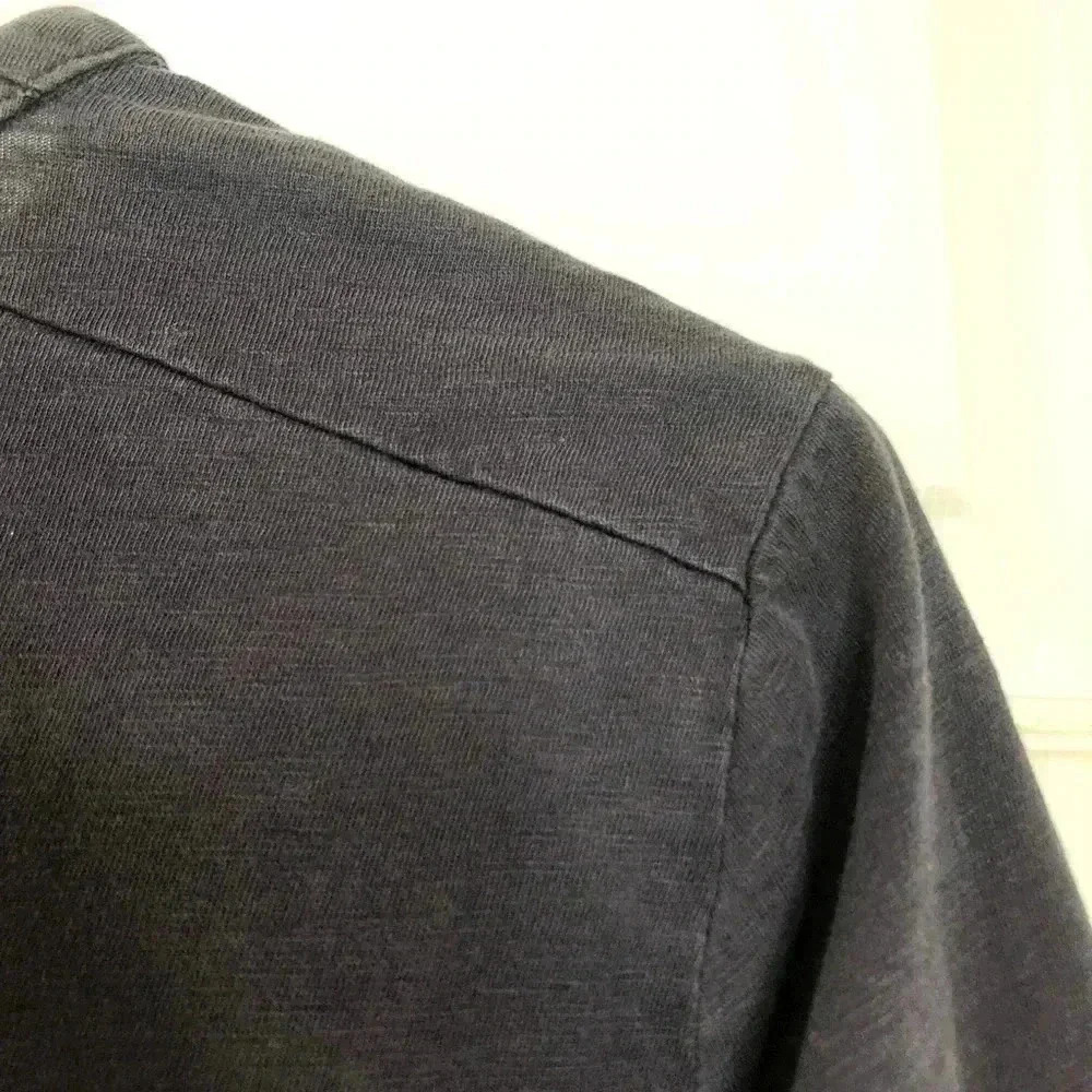 Olsen Europe  Tunic Shirt Dark Blue Rivets V-Neck Size 8 - Picture 14 of 16